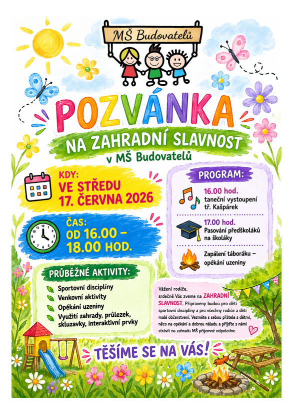Pozvanka na zahradni slavnost